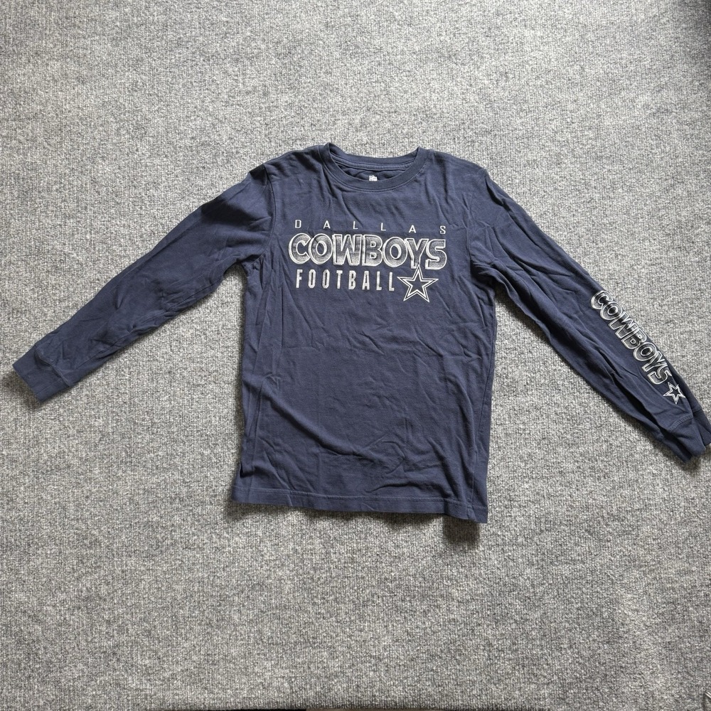 Dallas Cowboys Football Long Sleeve Graphic T Shirt Youth Navy Blue NFL Medium 8